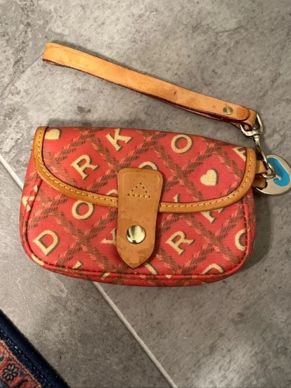 Dooney & Bourke Red Hearts Wristlet Pouch